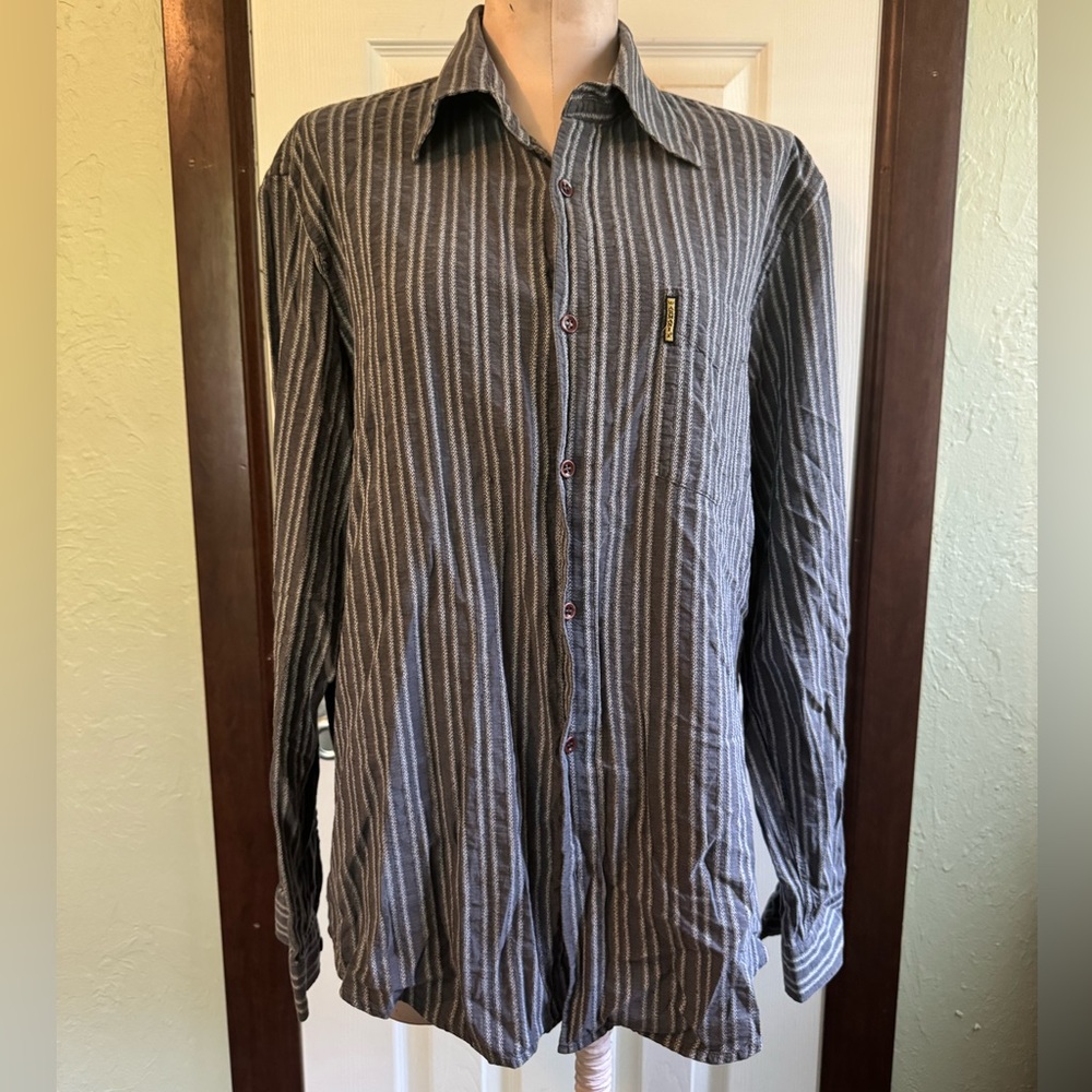 Armani Jeans men’s large bluish grey button up collared shirt